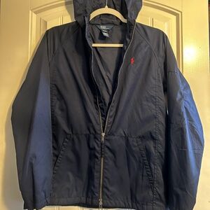 Ralph Lauren Polo Vintage Boys Blue Jacket Hoodie Size Medium 12/14 RN 41381.